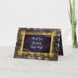 Employee Anniversary Personalized Thank You Navy Card