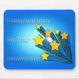 Employee Anniversary Shooting Stars Mouse Pad