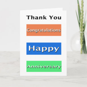 Employee Anniversary Simple Thank You Card