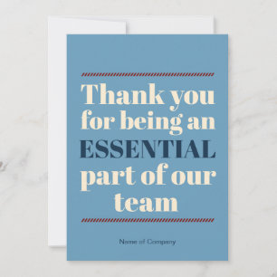 Employee Appreciatin Thank you Card