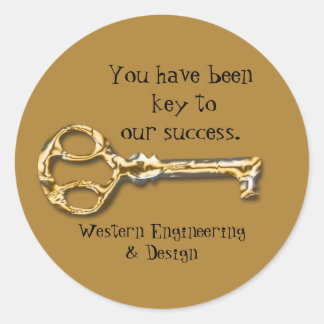 Employee Appreciation Antique Key Business Classic Round Sticker