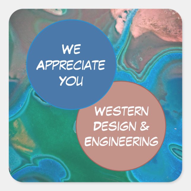 Employee Appreciation Blue Gem Office Workplace Square Sticker (Front)