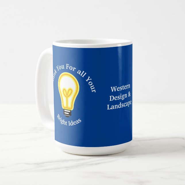 Employee Appreciation Bright Light Bulb Business Coffee Mug (Front Left)