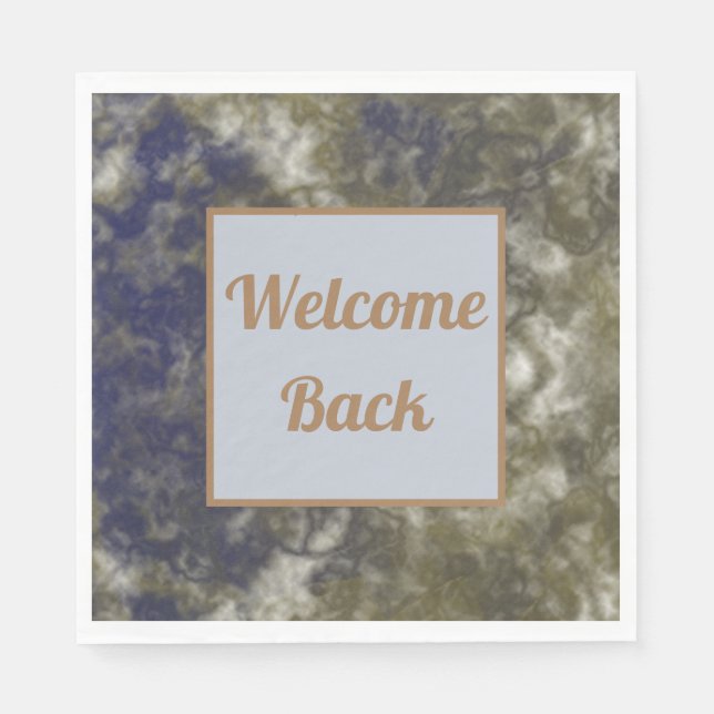 Employee Appreciation Gold Blue Welcome Back Work Napkin (Front)