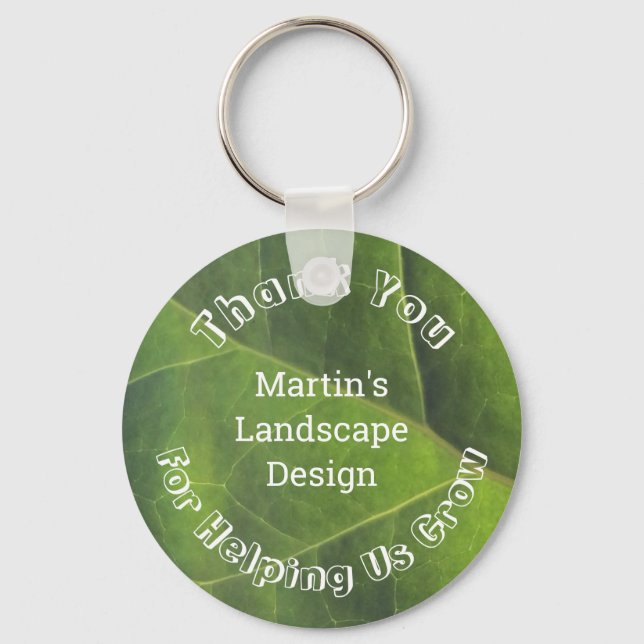 Employee Appreciation Green Leaf Professional Keychain (Front)