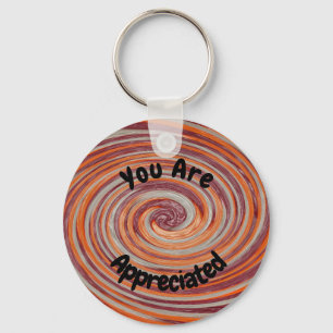 Employee Appreciation Groovy Swirl Bright Company Keychain