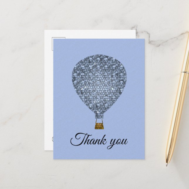 Employee Appreciation Hot Air Balloon Thank You Postcard (Front/Back In Situ)