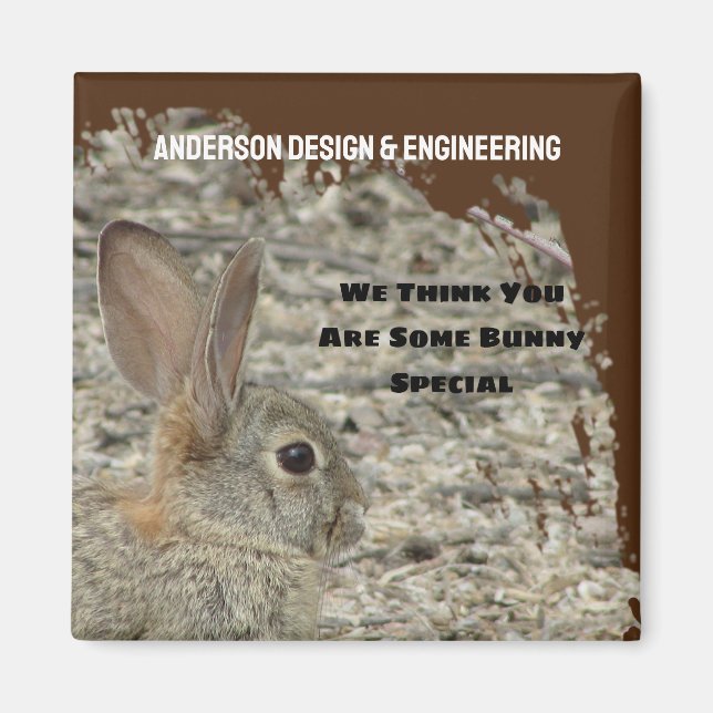 Employee Appreciation Humourous Bunny Pun Business Magnet (Front)