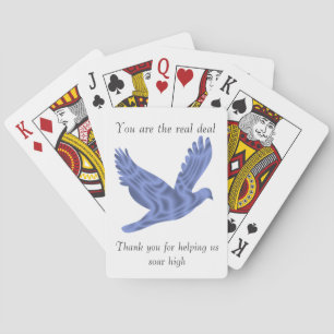 Employee Appreciation Thank You Blue Bird Message Playing Cards