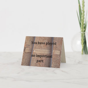 Employee Appreciation Thank You Railroad Tracks Card