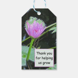 Employee Appreciation Water Lily Bloom Thank You Gift Tags