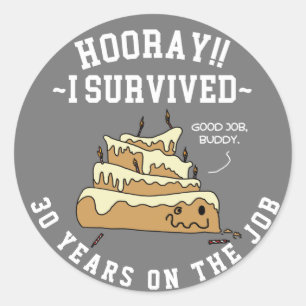 Employee Appreciation Work Anniversary Custom Classic Round Sticker