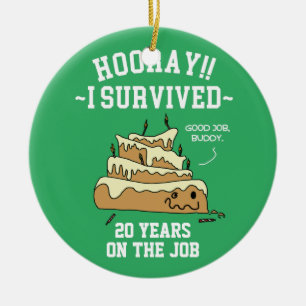 Employee Appreciation Work Anniversary Funny Ceramic Ornament
