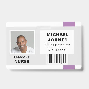employee bar code photo name tag badge