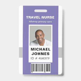 employee bar code photo name tag badge