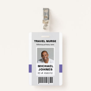 employee bar code photo name tag badge