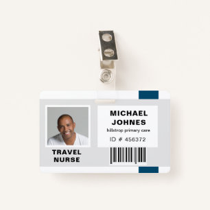 employee bar code photo name tag badge