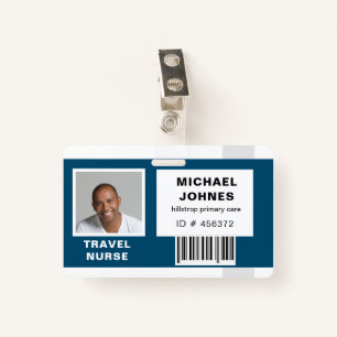employee bar code photo name tag badge