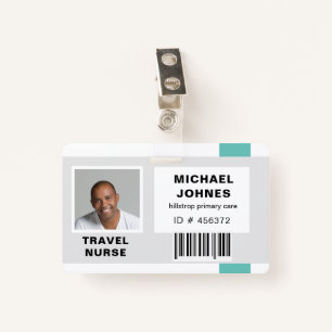 employee bar code photo name tag badge