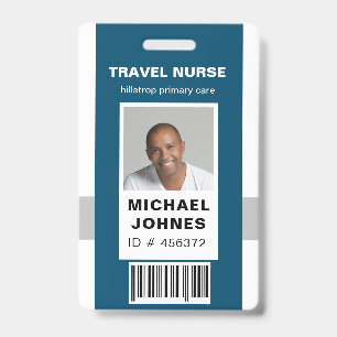 employee bar code photo name tag badge