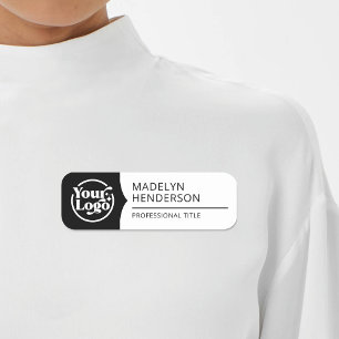 Employee Black White 2 Colour Logo Magnetic Name Tag