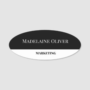  Employee Black White Logo Simple Name Tag