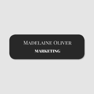 Employee Black White Simple Department  Name Tag