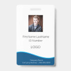 Employee Blue Professional ID Badge with Barcode