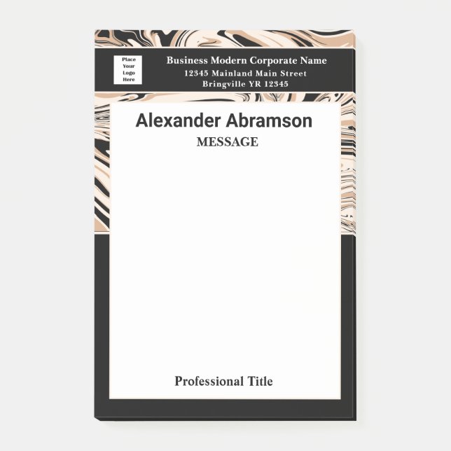 Employee Business Name Logo Modern Custom Post-it Notes (Front)