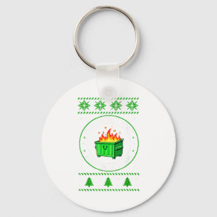 Employee Dumpster Fire Resnse Team Ugly Christmas Keychain