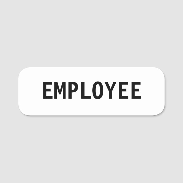 EMPLOYEE Editable Text Name Tag (Front)