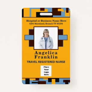 Employee Hospital Photo Name Bar Code Logo Custom Badge