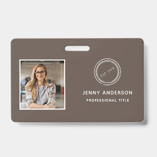 Employee ID Badge with Photo, Barcode, Logo & Name