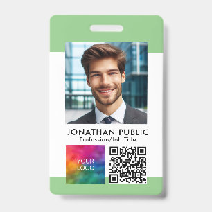 Employee ID Card QR Code Business Logo Name Tags Badge