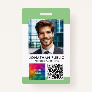 Employee ID Card QR Code Business Logo Name Tags Badge