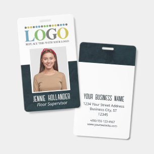 Employee ID Dark Professional Your Logo Here Badge