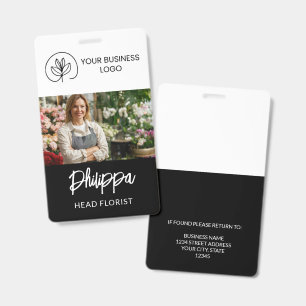 Employee ID in Black Logo & Wide Photo Badge