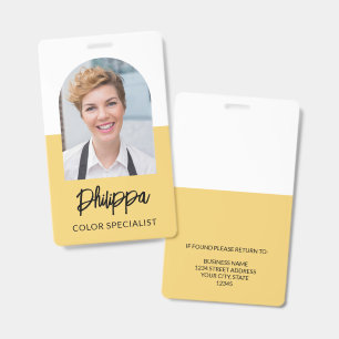 Employee ID in Soft Yellow with Photo Badge