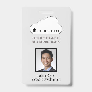 Employee ID Light Grey & Black Vertical Badge