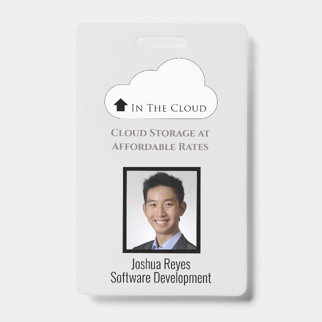 Employee ID Light Grey & Black Vertical Badge (Front)