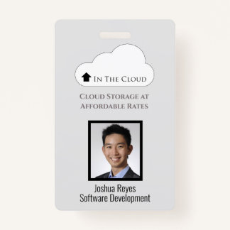 Employee ID Light Grey & Black Vertical Badge