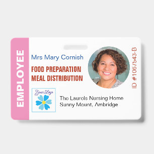 Employee ID Name Tag, Job Title & Logo Photo Badge