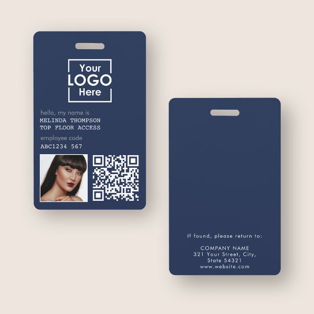Employee ID Photo Company Identification QR Code Badge (Employee ID Photo Company Identification QR Code Badge)