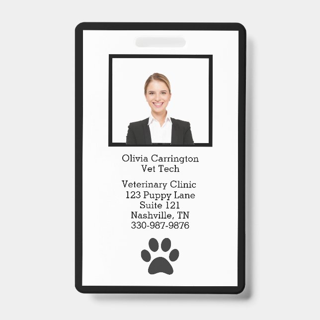 Employee ID Photo Logo Name Badge (Front)