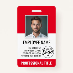 Employee ID - Photo, Logo, Title - Custom Plastic Badge