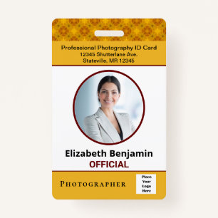 Employee ID Photo Name Custom Logo Bar Code Badge