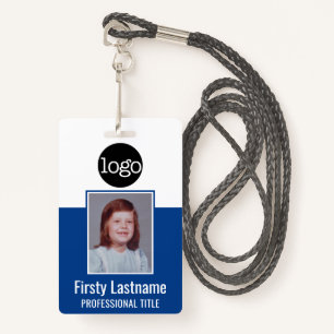 Employee ID - Photo, QR Code, Logo, Name Blue Badg Badge