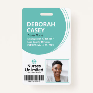 Employee ID Security Badge with Photo and Barcode