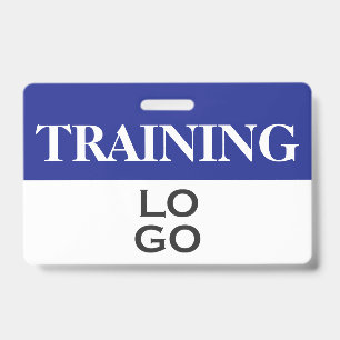 Employee in Training Custom Company Logo Blue Badge