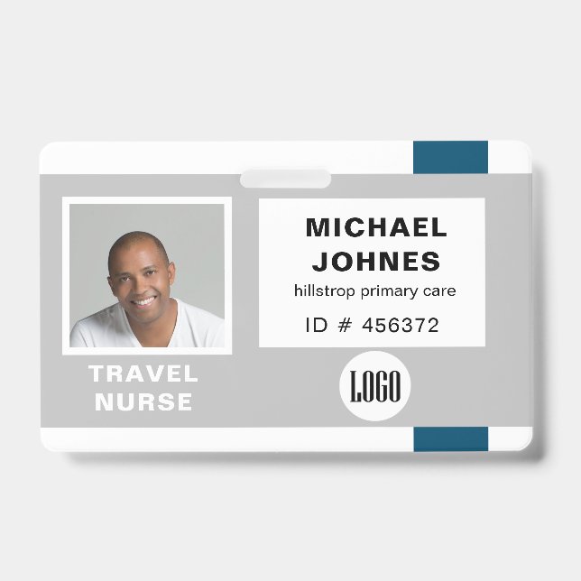 employee logo and photo name tag badge (Front)